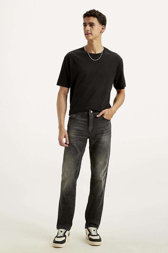 Light-Wash-Polyester-Slim-Fit-Men-s-Jeans