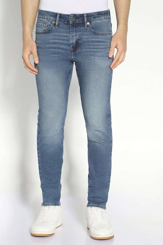 Light-Wash-Blended-Fabric-Skinny-Fit-Men-s-Jeans