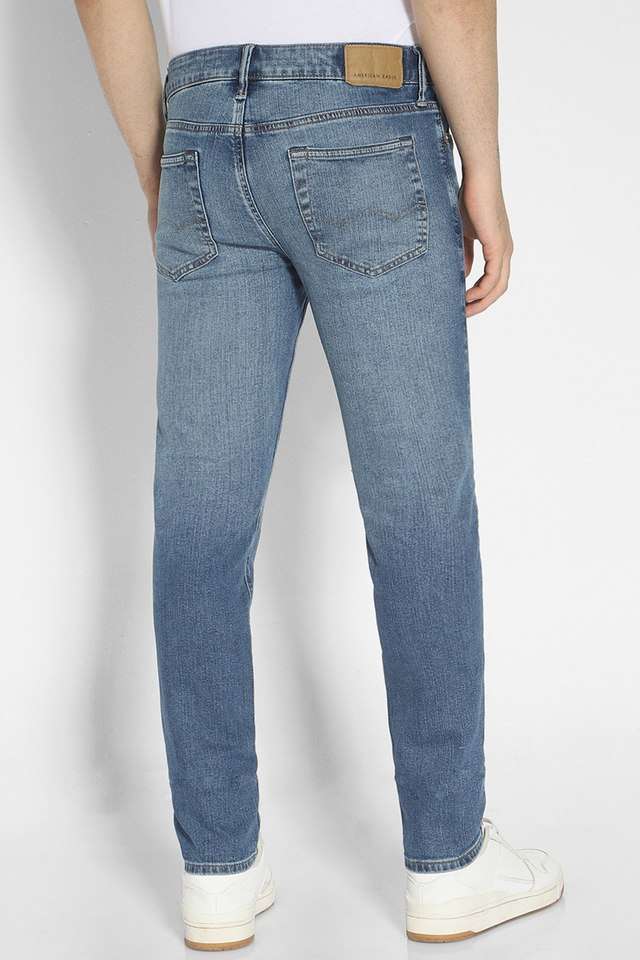 Light-Wash-Blended-Fabric-Skinny-Fit-Men-s-Jeans