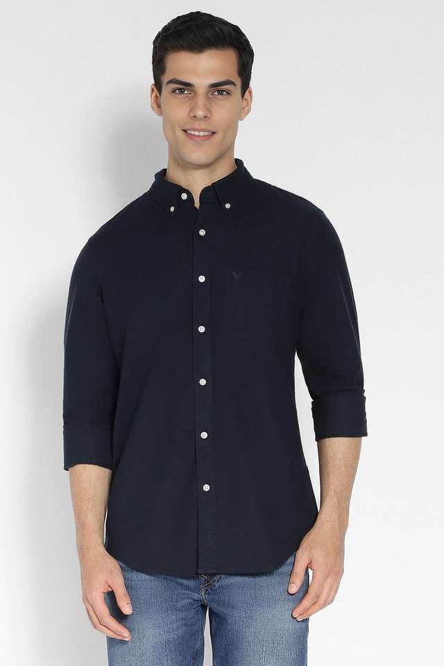 Solid-Cotton-Regular-Fit-Men-s-Casual-Shirt