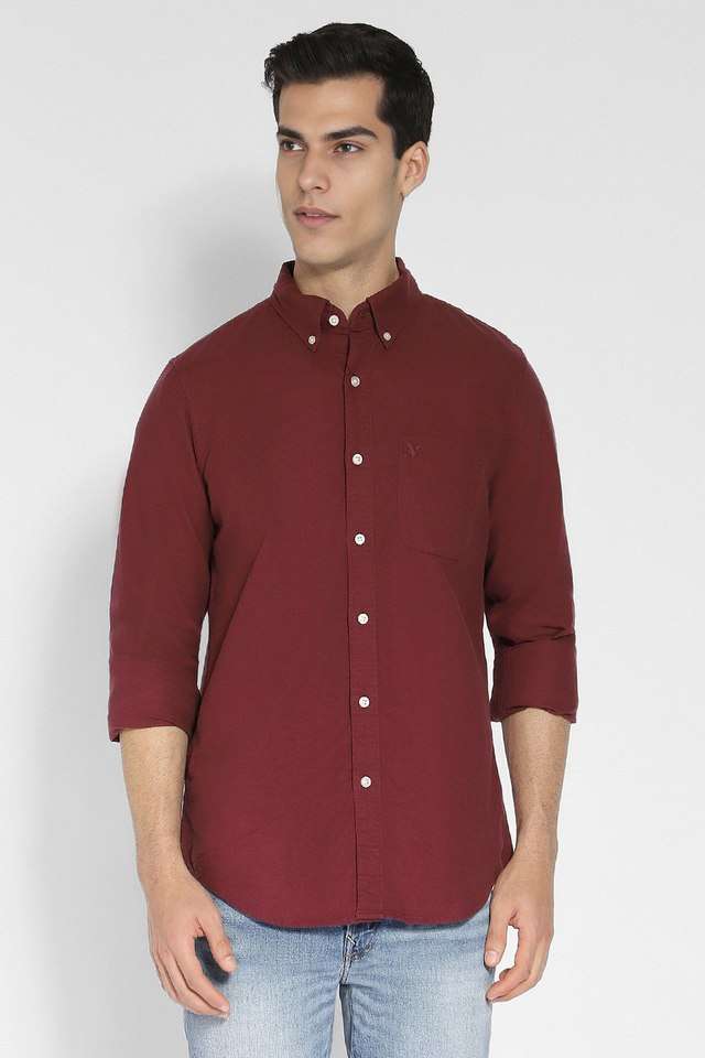Solid-Cotton-Regular-Fit-Men-s-Casual-Shirt