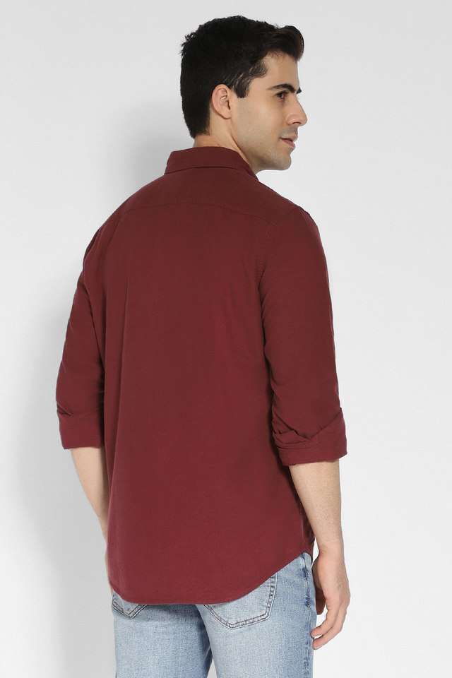 Solid-Cotton-Regular-Fit-Men-s-Casual-Shirt