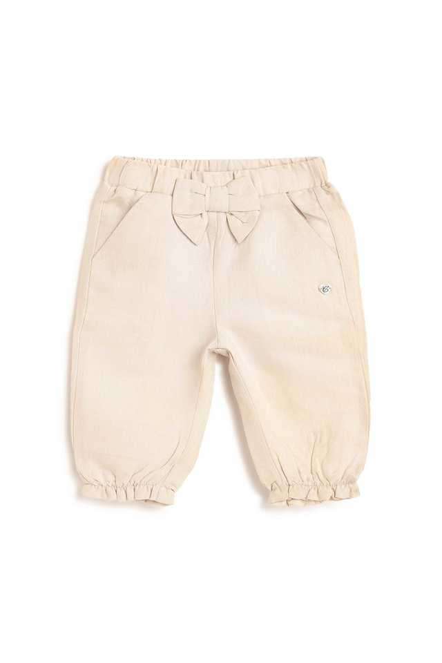 Solid-Blended-Fabric-Regular-Fit-Infant-Girls-Trousers