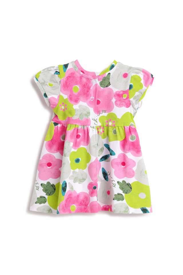 Floral-Blended-Fabric-Regular-Fit-Infant-Girls-Dress