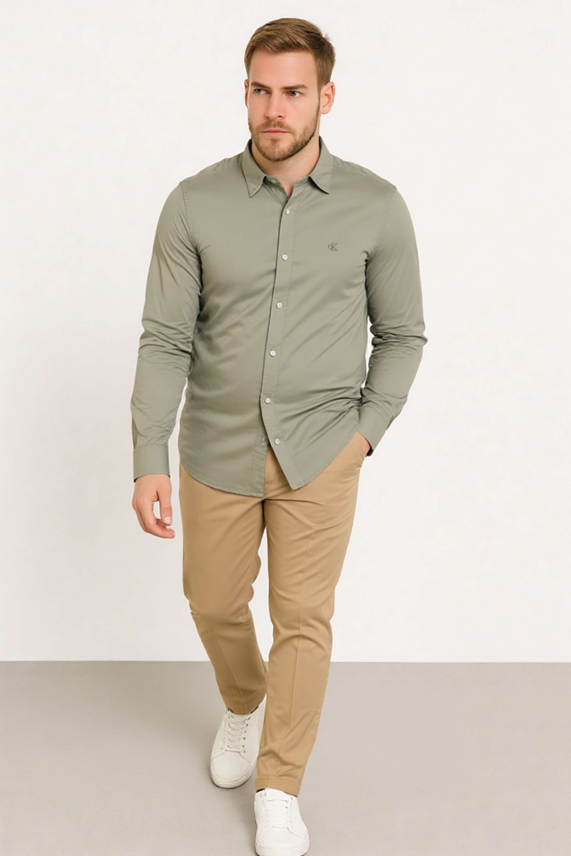 Solid-Blended-Fabric-Regular-Fit-Men-s-Casual-Wear-Shirt