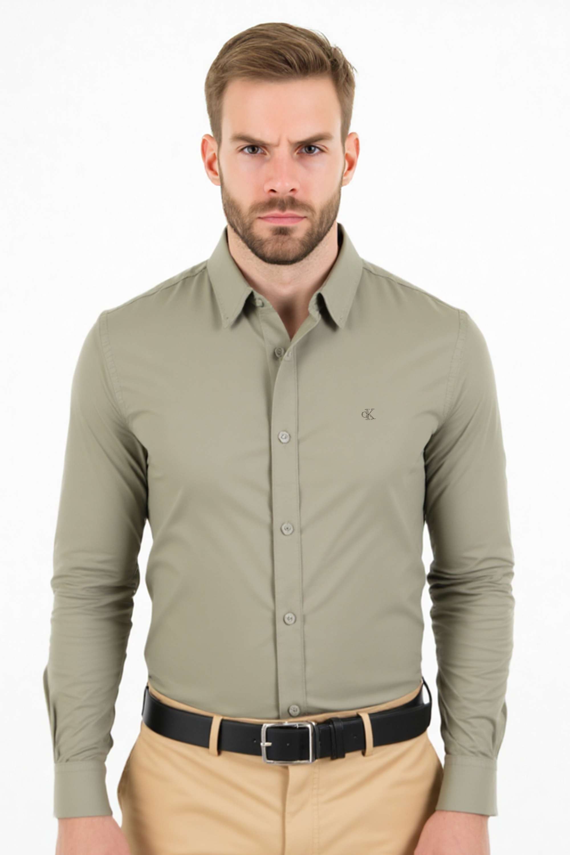 Solid-Blended-Fabric-Regular-Fit-Men-s-Casual-Wear-Shirt