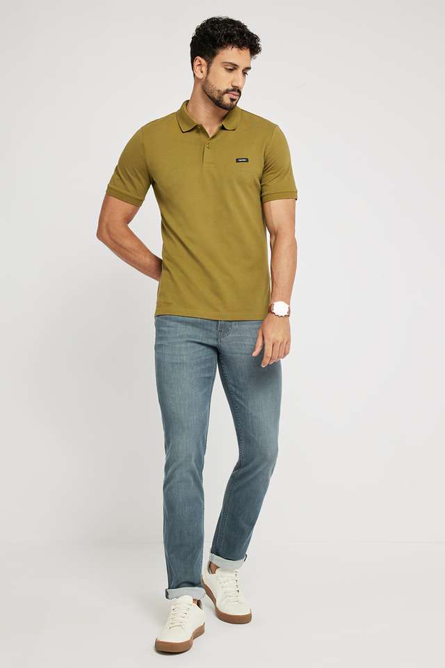 Solid-Blended-Fabric-Polo-Men-s-T-Shirt
