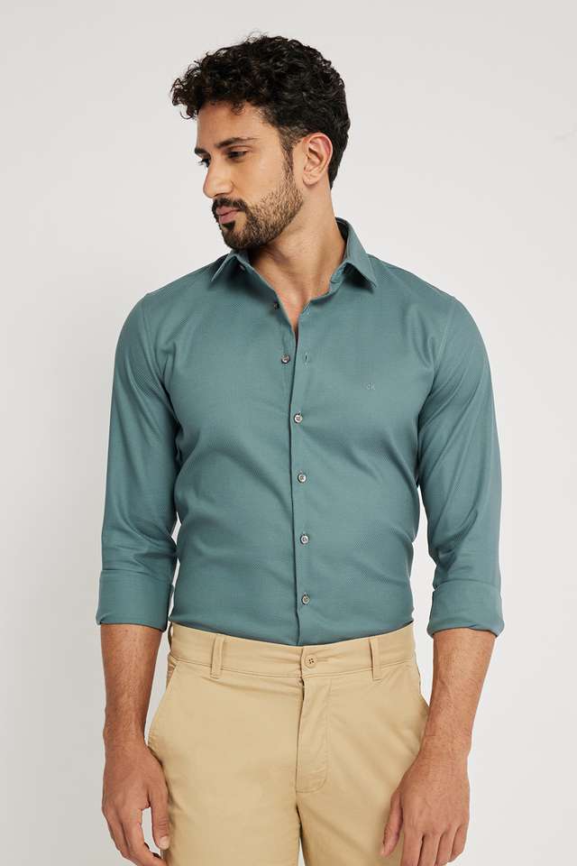 Textured-Blended-Fabric-Slim-Fit-Men-s-Casual-Shirt
