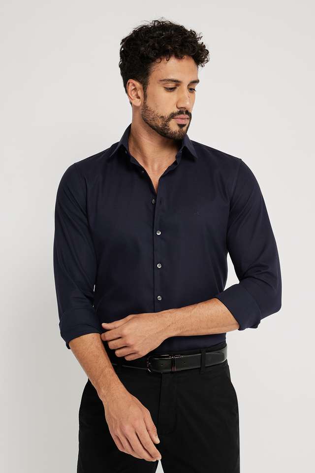 Textured-Blended-Fabric-Slim-Fit-Men-s-Casual-Shirt