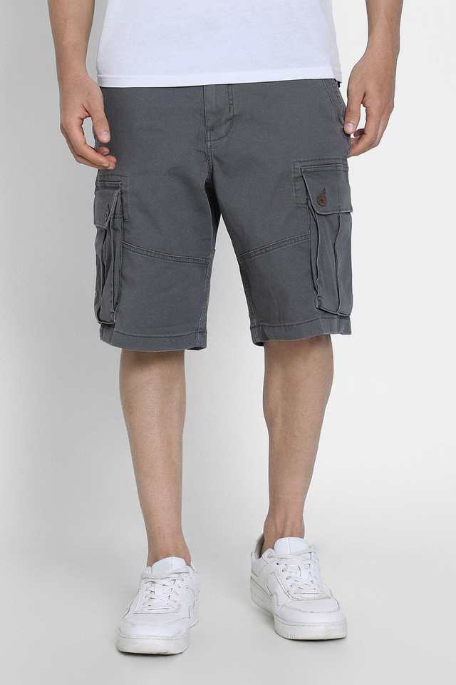 Solid-Cotton-Regular-Fit-Men-s-Shorts