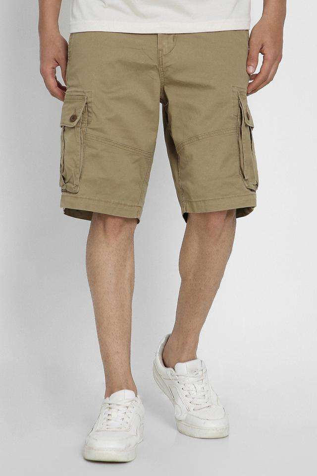 Solid-Cotton-Button-Men-s-Shorts