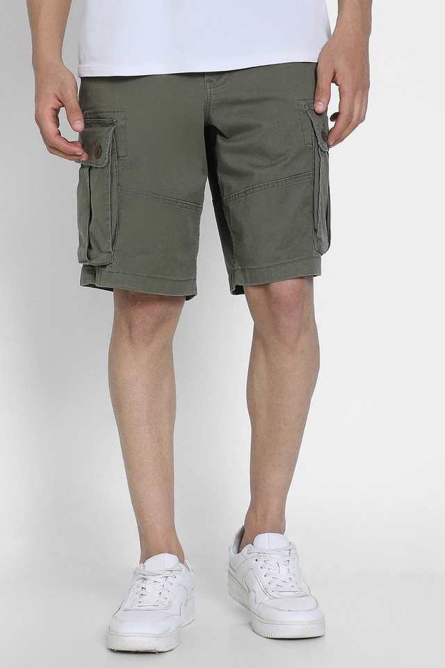 Solid-Cotton-Regular-Fit-Men-s-Shorts