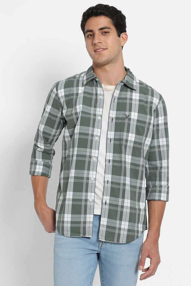 Solid-Cotton-Regular-Fit-Men-s-Casual-Wear-Shirt