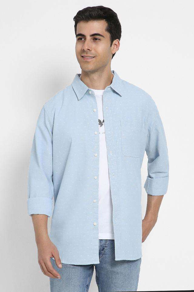 Solid-Cotton-Regular-Fit-Men-s-Casual-Wear-Shirt