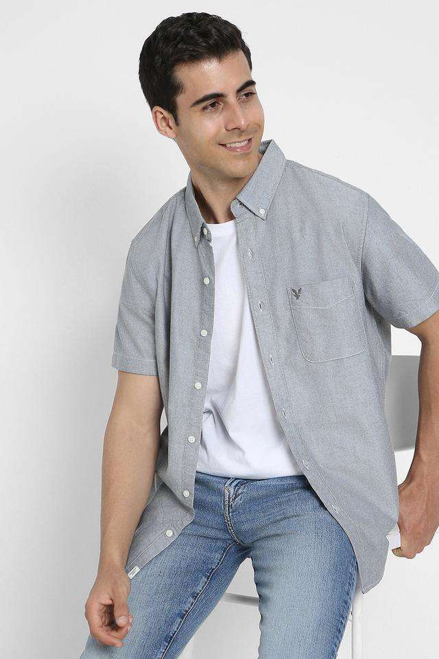 Solid-Cotton-Regular-Fit-Men-s-Casual-Wear-Shirt