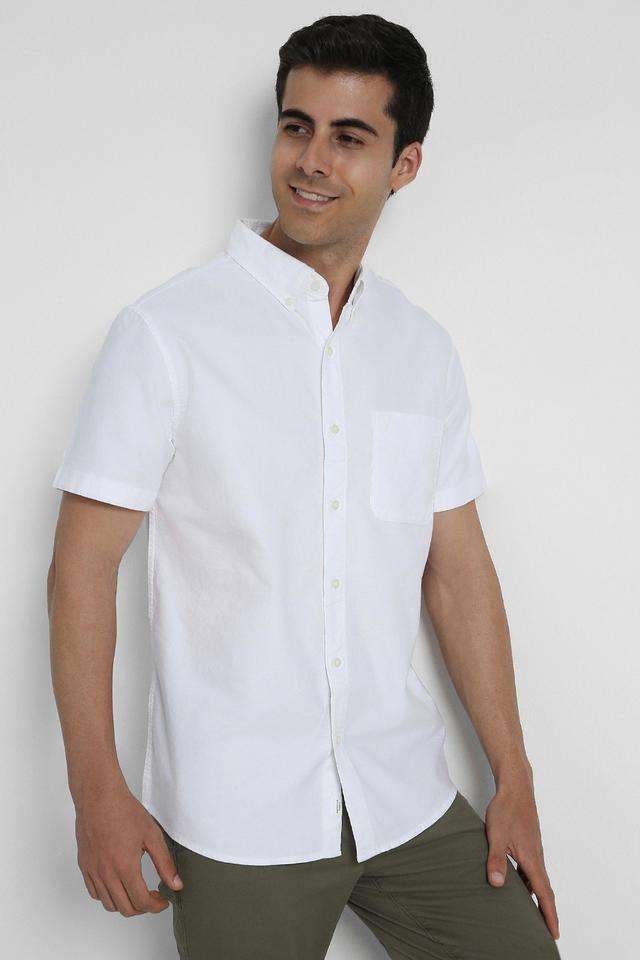 Solid-Cotton-Regular-Fit-Men-s-Casual-Wear-Shirt