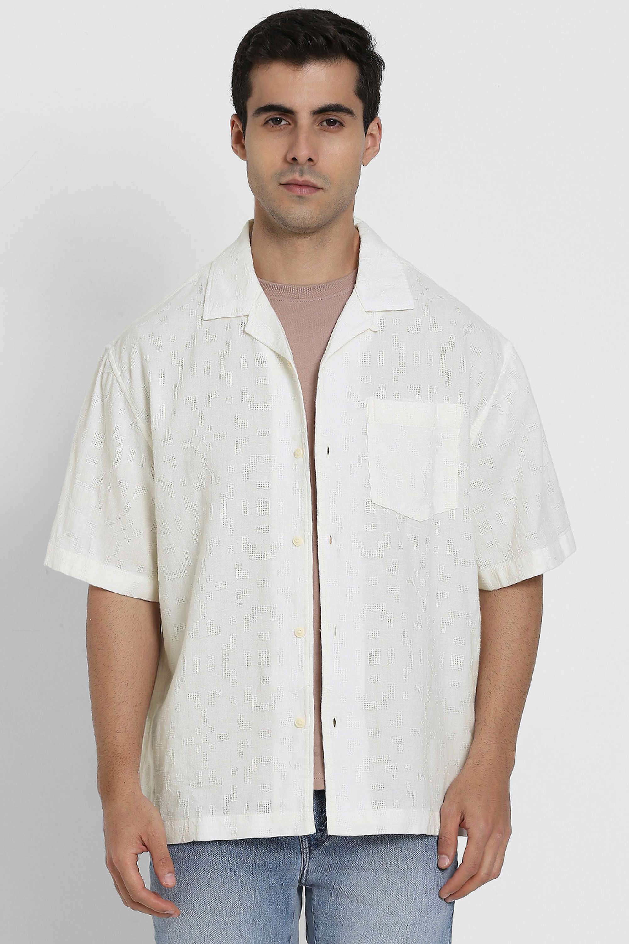 slim fit dress slacks Playful Eagle Silk Twill Cuban Collar Short Sleeve Shirt in Multi  SVRN