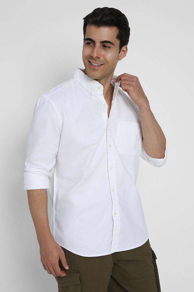 Solid-Cotton-Regular-Fit-Men-s-Casual-Wear-Shirt