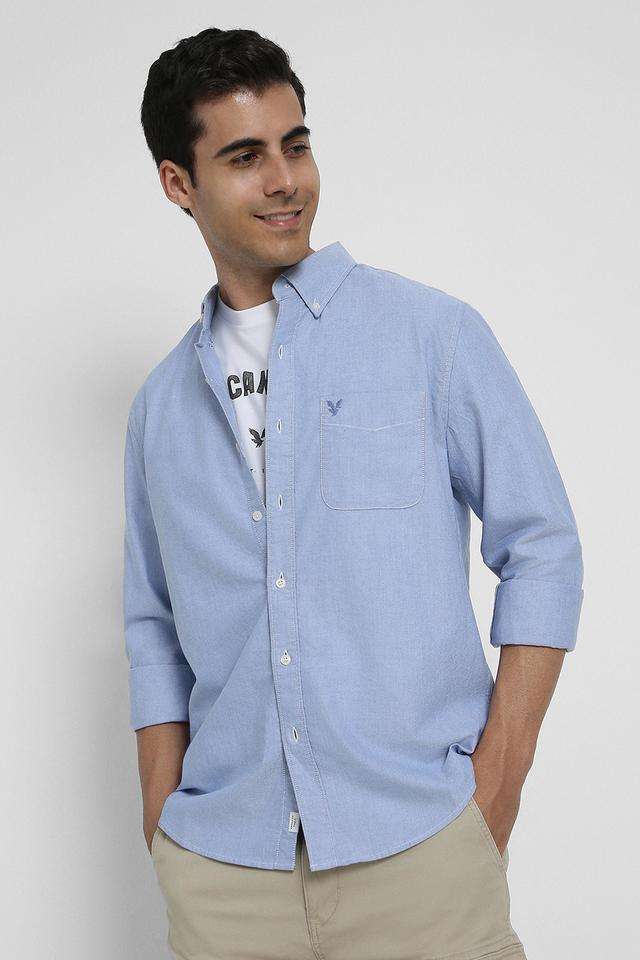 Solid-Cotton-Regular-Fit-Men-s-Casual-Wear-Shirt
