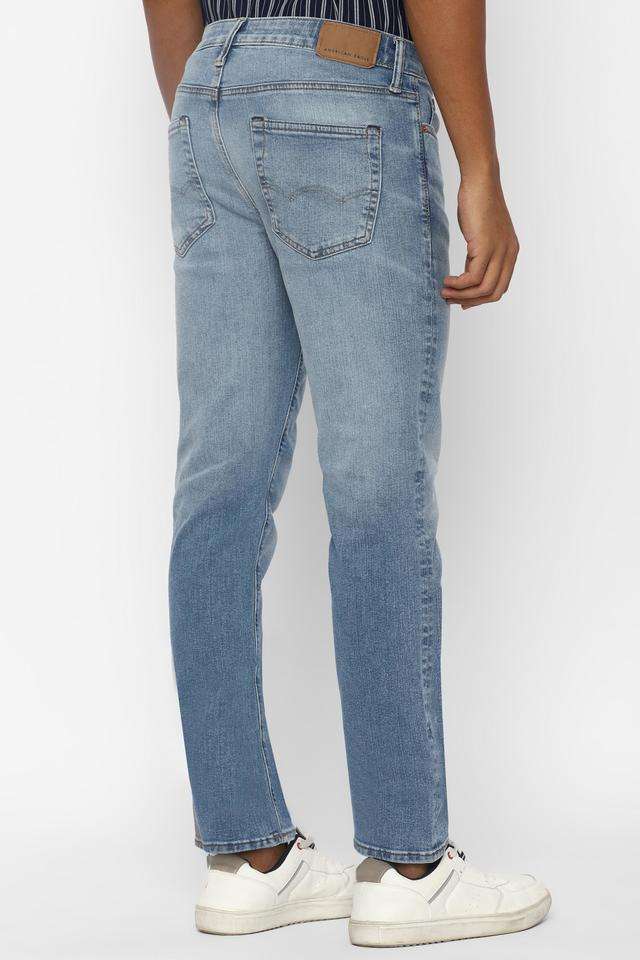 Light-Wash-Polyester-Slim-Fit-Men-s-Jeans