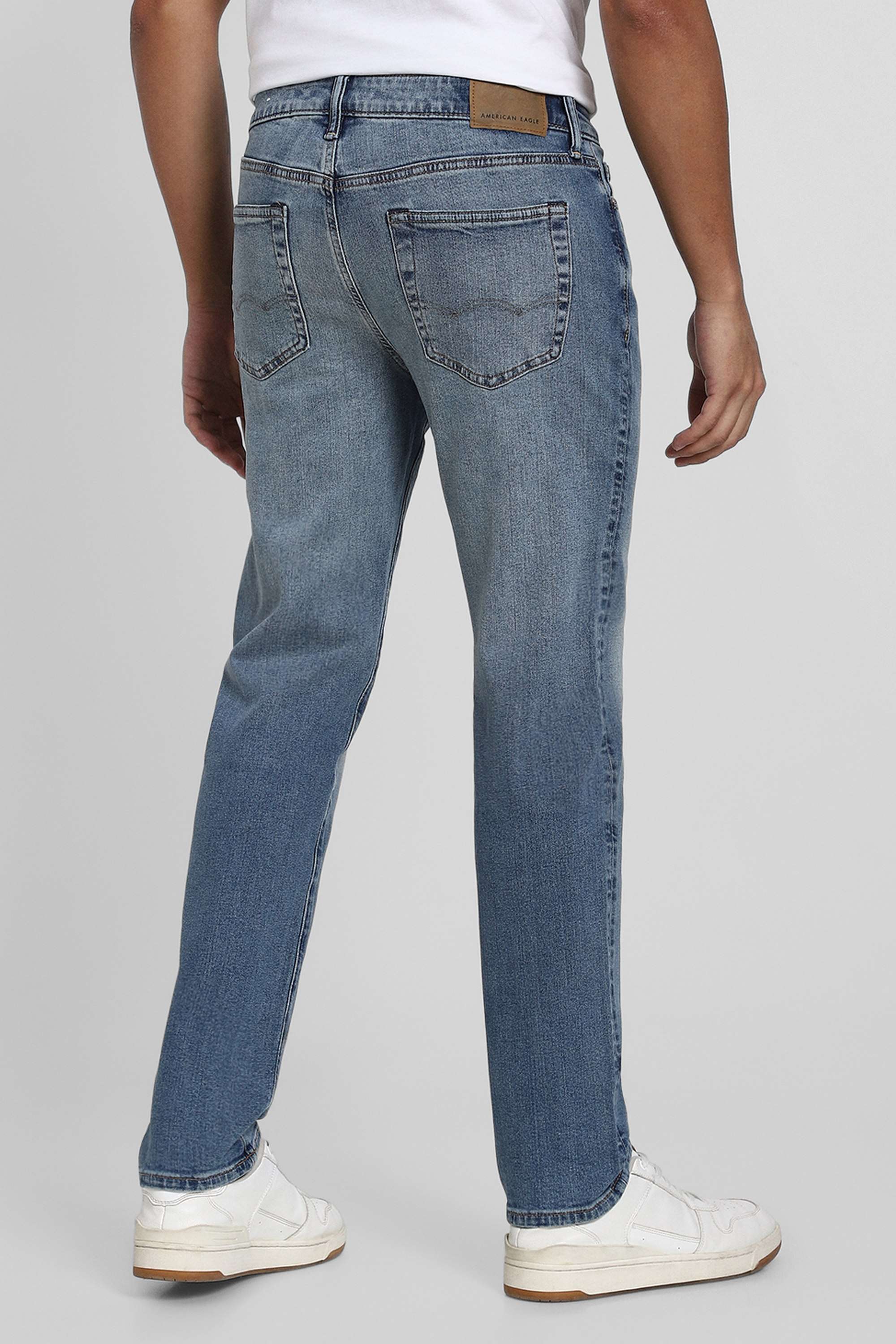Light-Wash-Cotton-Stretch-Straight-Fit-Men-s-Jeans