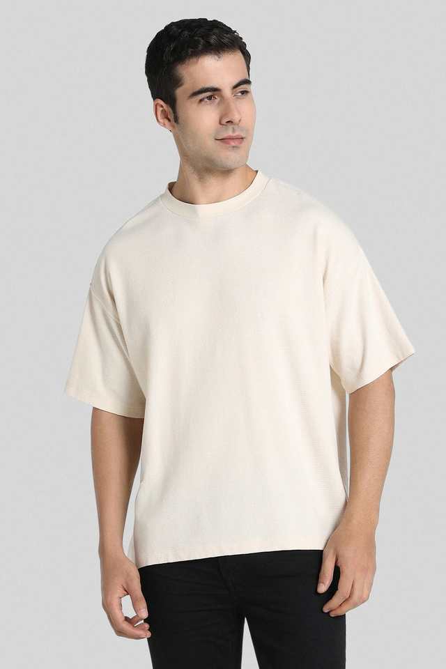 Solid-Polyester-Regular-Fit-Men-T-Shirt