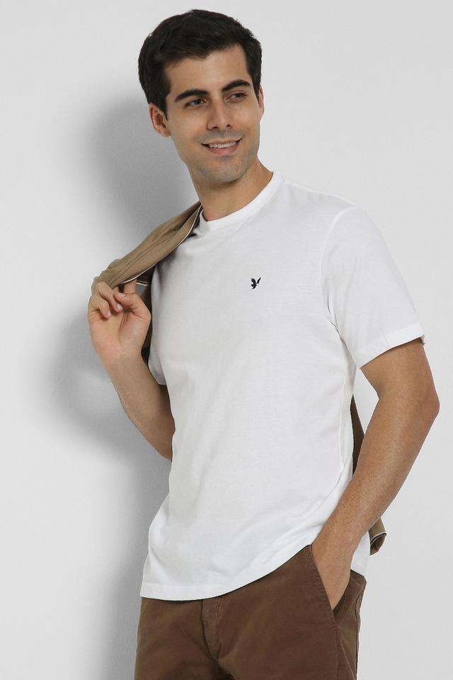 Solid-Polyester-Round-Neck-Men-s-T-Shirt