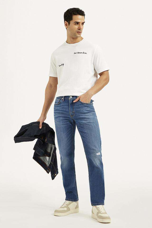 Light-Wash-Polyester-Slim-Fit-Men-s-Jeans