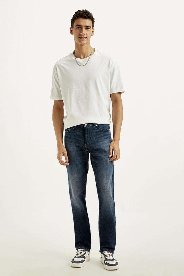 Light-Wash-Polyester-Slim-Fit-Men-s-Jeans