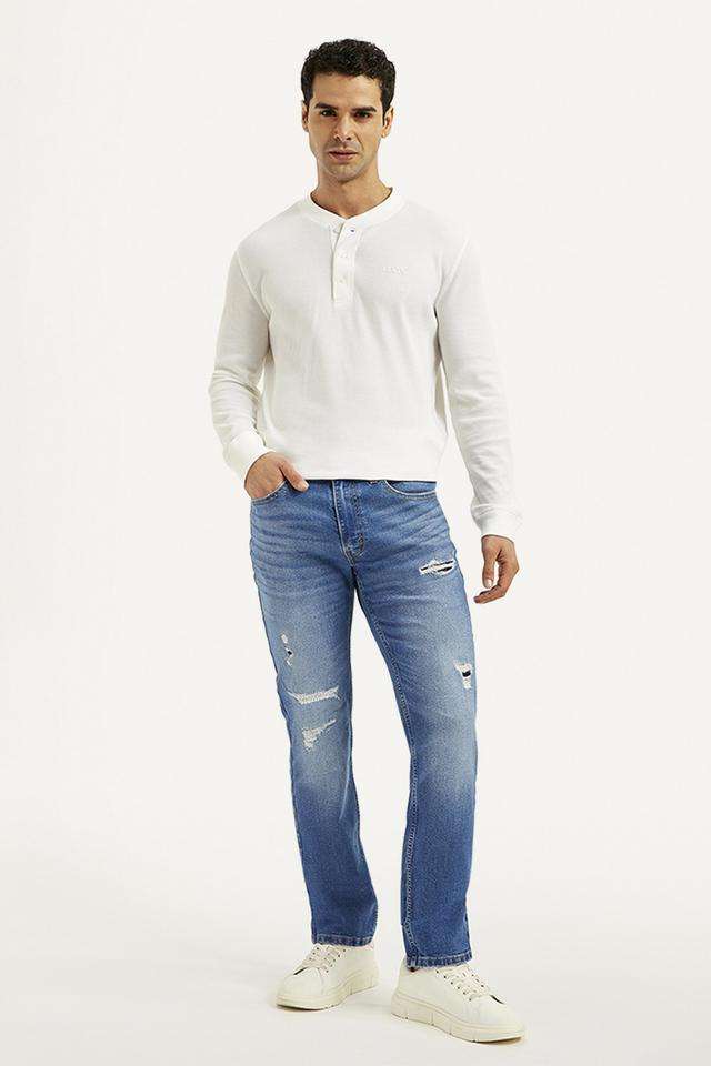 Light-Wash-Polyester-Slim-Fit-Men-s-Jeans