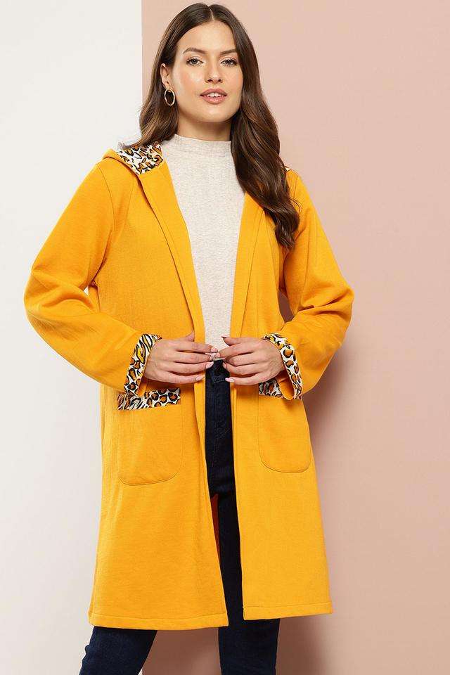 Color Block Hooded Fleece Women's Festive Wear Jacket-image-37