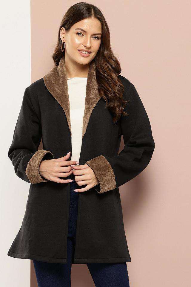 Color Block Hooded Fleece Women's Winter Wear Jacket-image-36