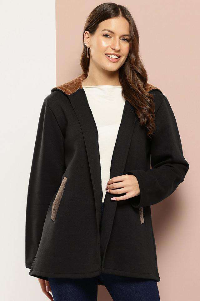 Color Block Hooded Fleece Women's Winter Wear Jacket-image-39