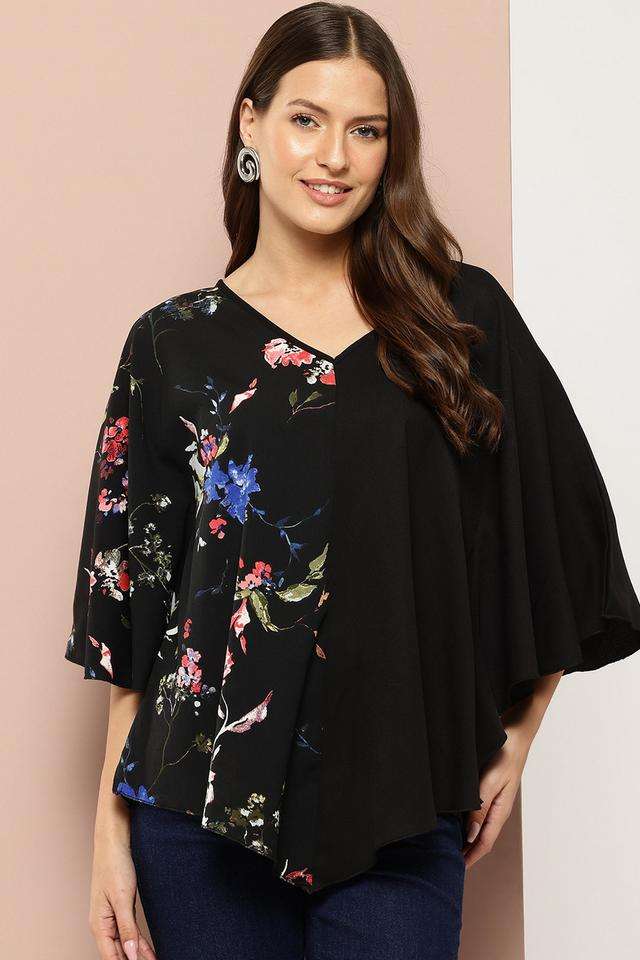 qurvii Floral Crepe V-Neck Women Top-picture-16