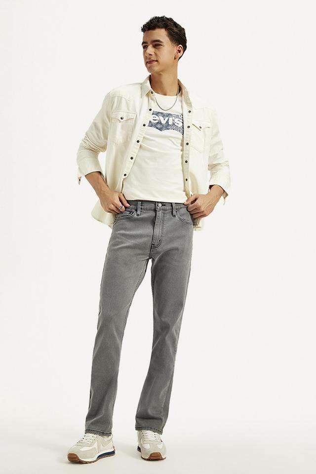 Light-Wash-Polyester-Slim-Fit-Men-s-Jeans