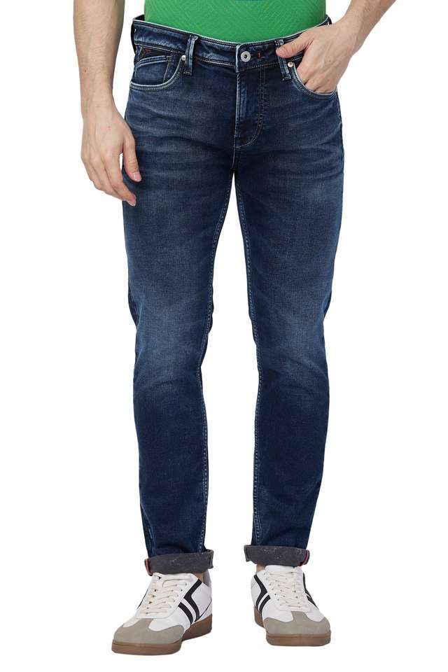 Light-Wash-Blended-Fabric-Straight-Fit-Men-s-Jeans