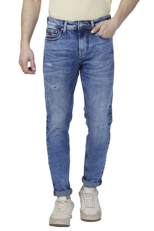 Light-Wash-Blended-Fabric-Straight-Fit-Men-s-Jeans