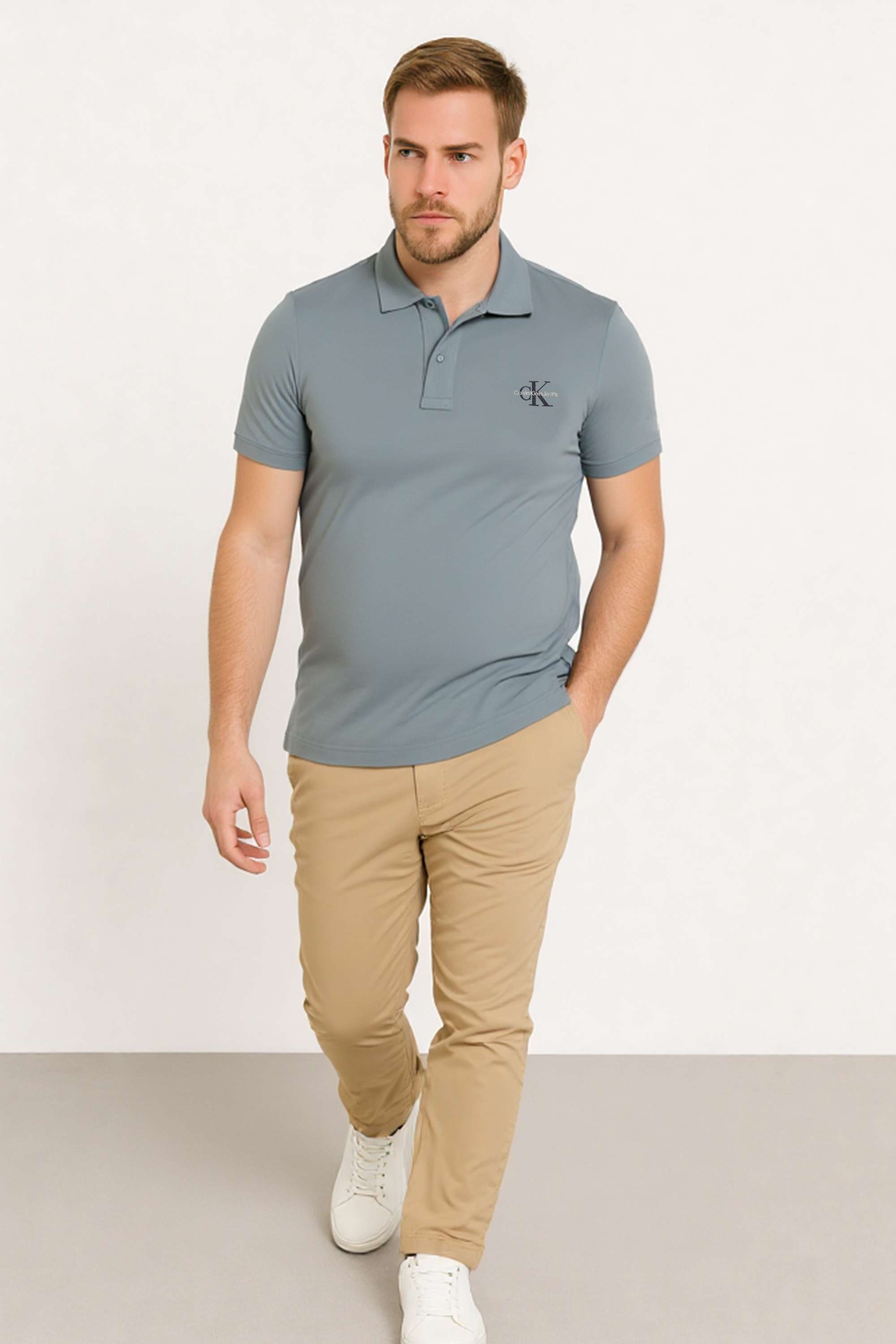 Solid-Blended-Fabric-Polo-Men-s-T-Shirt