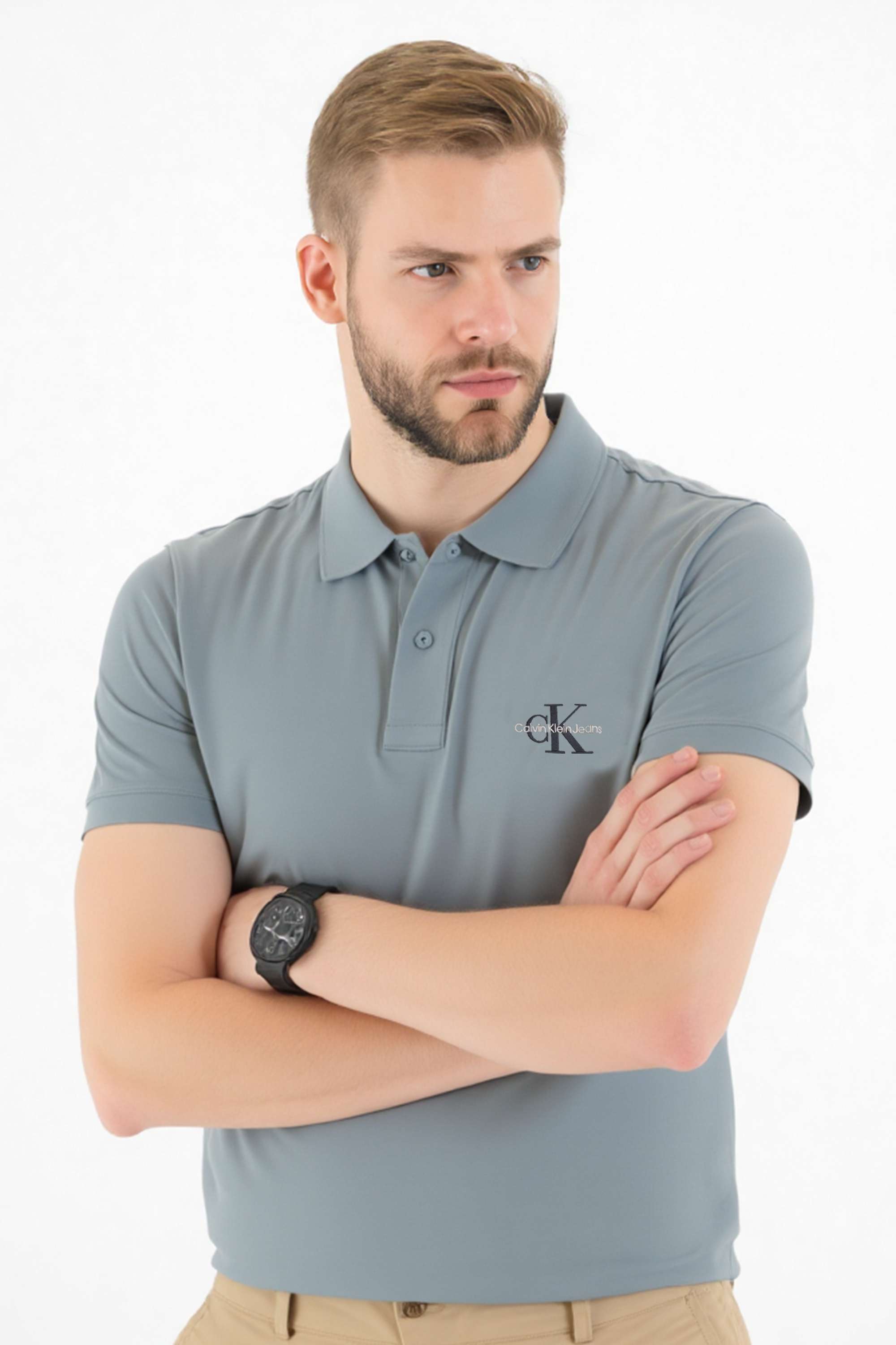 Solid-Blended-Fabric-Polo-Men-s-T-Shirt