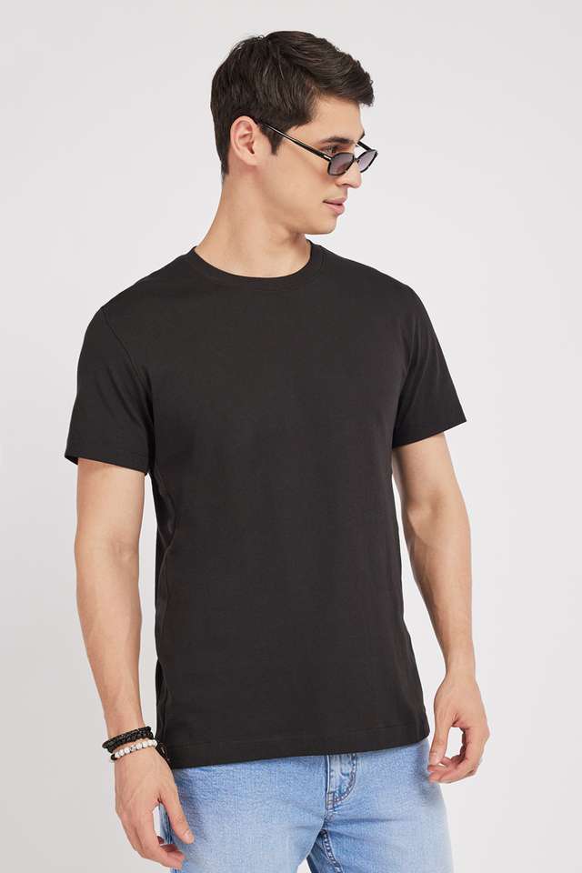 Solid-Cotton-Round-Neck-Men-s-T-Shirt