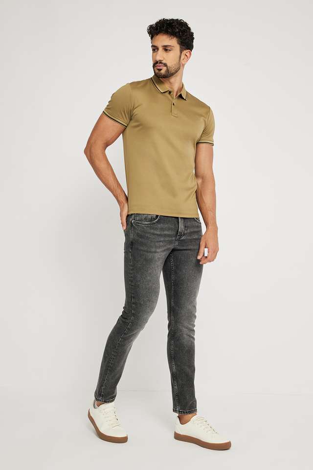 Light-Wash-Blended-Fabric-Slim-Fit-Men-s-Jeans