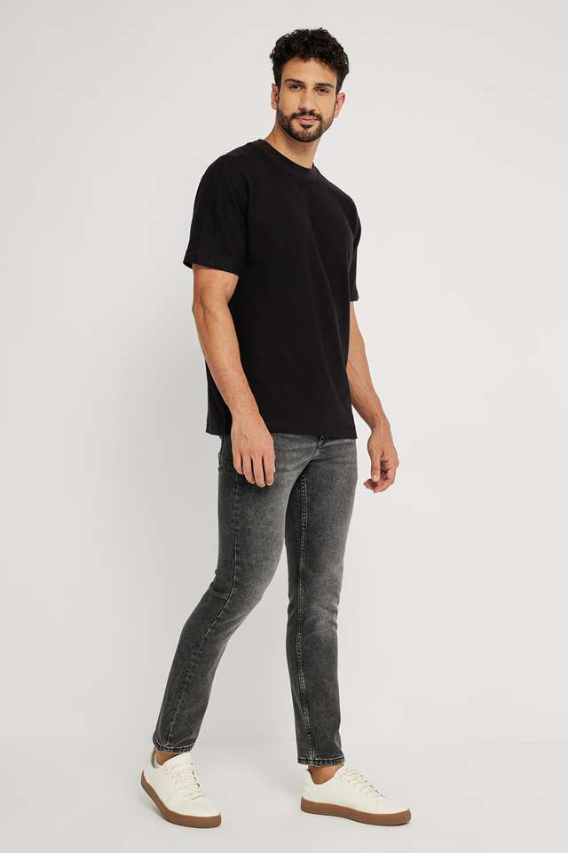 Solid-Blended-Fabric-Round-Neck-Men-s-T-Shirt