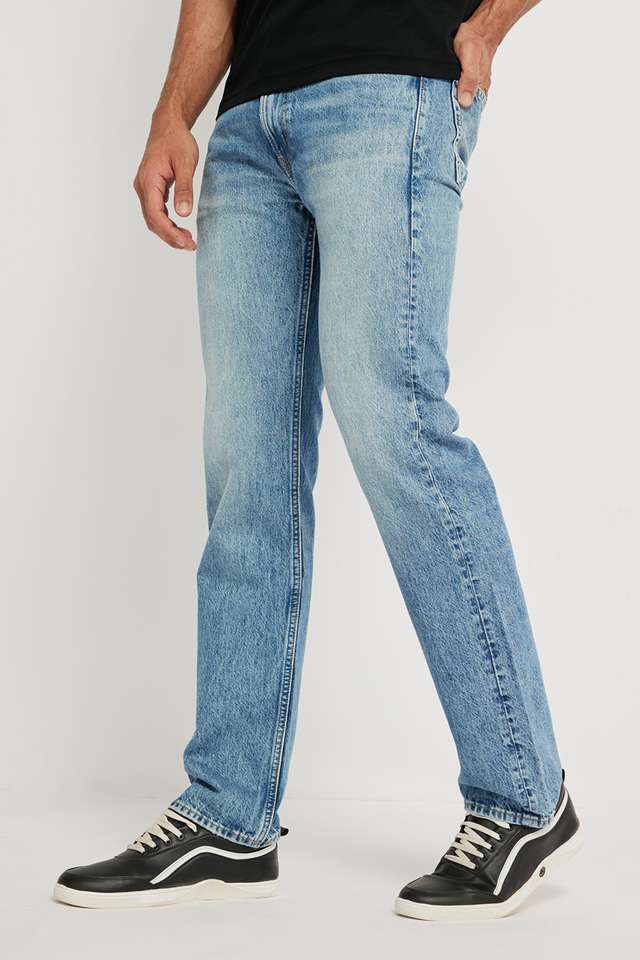 Light-Wash-Cotton-Straight-Fit-Men-s-Jeans