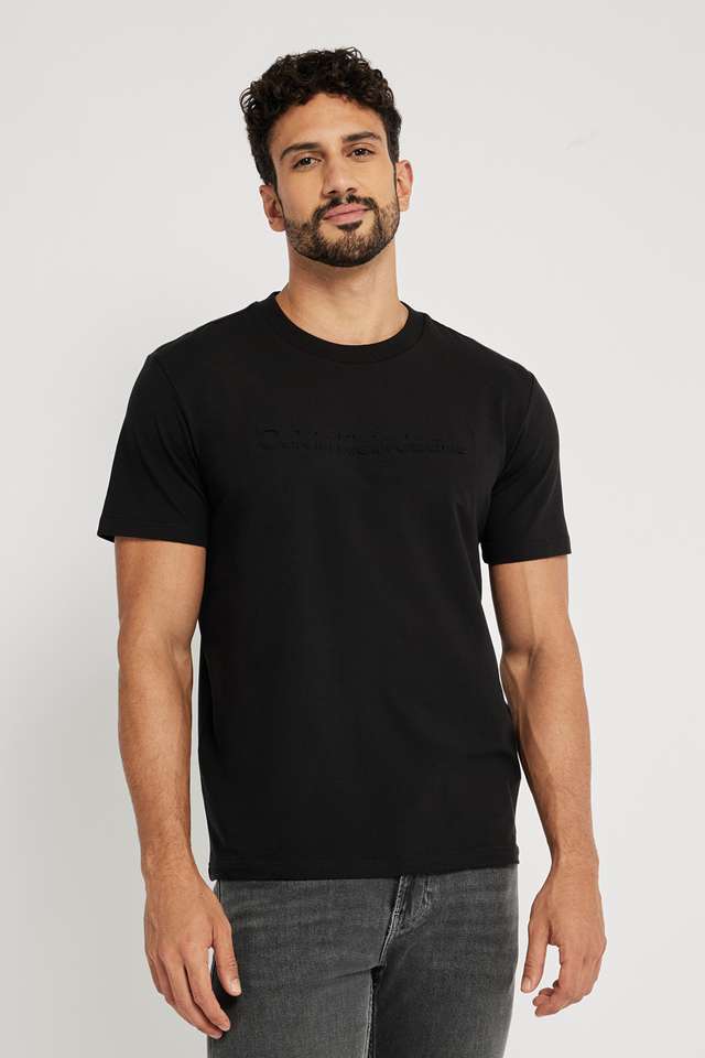 Solid-Blended-Fabric-Regular-Fit-Men-T-Shirt