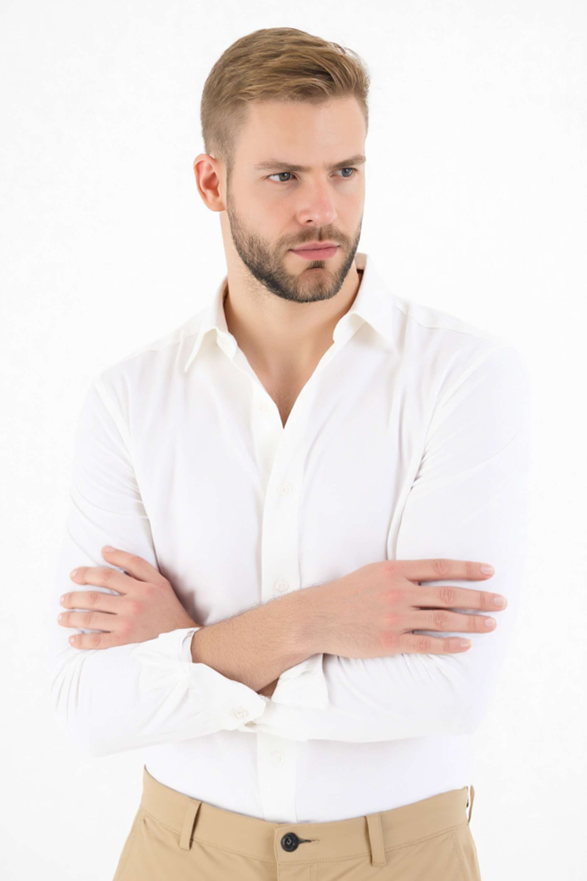 Solid-Blended-Fabric-Slim-Fit-Men-s-Casual-Wear-Shirt