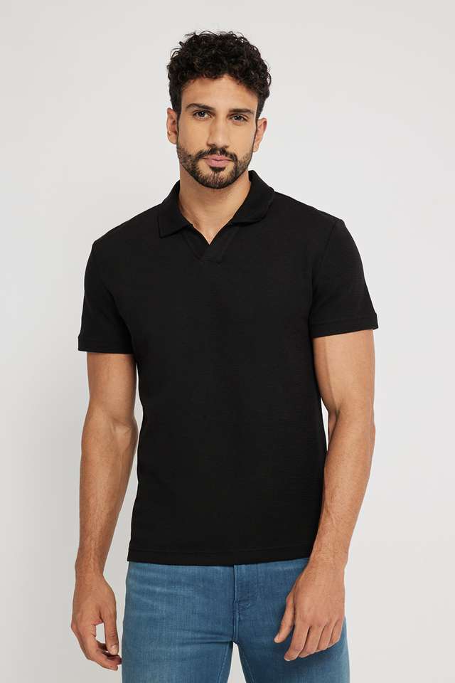 Solid-Blended-Fabric-Polo-Men-s-T-Shirt