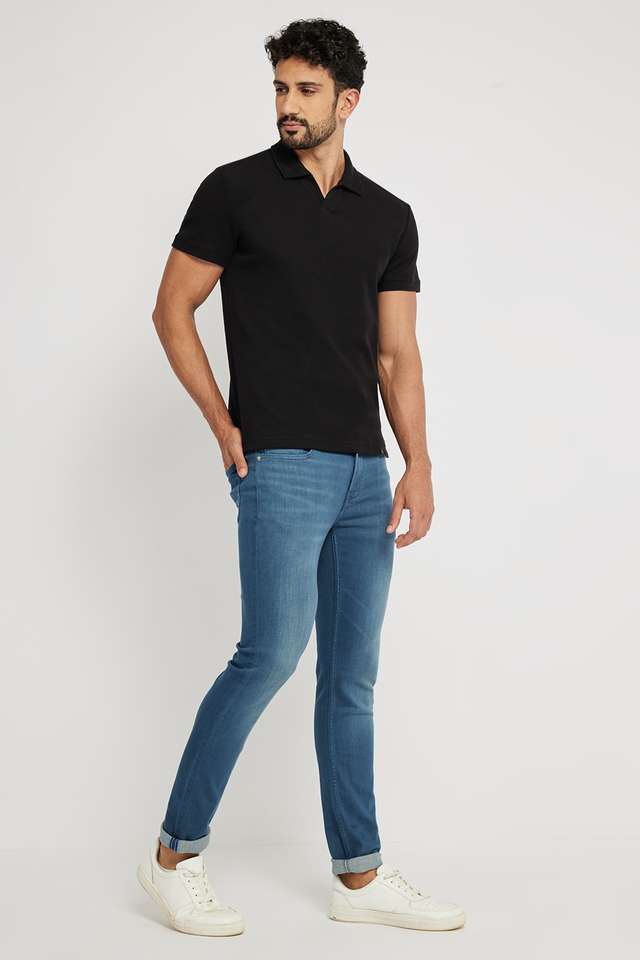 Solid-Blended-Fabric-Polo-Men-s-T-Shirt