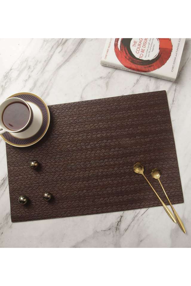 Canvas-Solid-Table-Mat-Chocolate