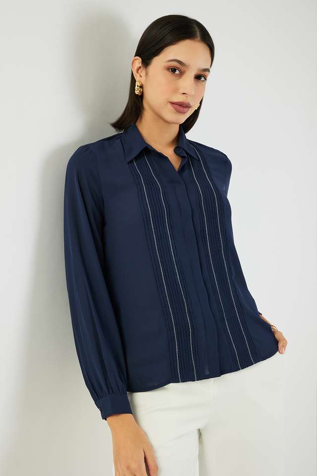 Solid-Georgette-Regular-Fit-Women-s-Formal-Shirt
