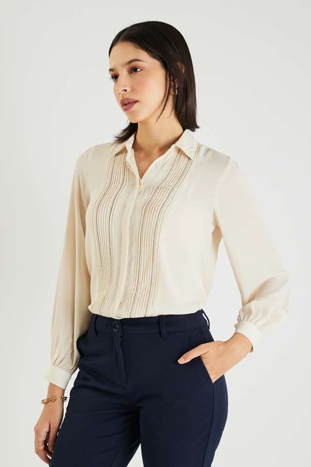Solid-Georgette-Regular-Fit-Women-s-Formal-Shirt